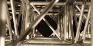 Photo shot down some truss. Lit in white Silver Truss