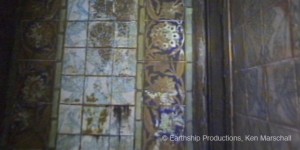 for_website2 Underwater shots taken by James Cameron in 2005 of Titanic's cooling room. In this photograph you can see the similarities between the tiles on the Titanic and those in the Peter Scott Gallery collection.